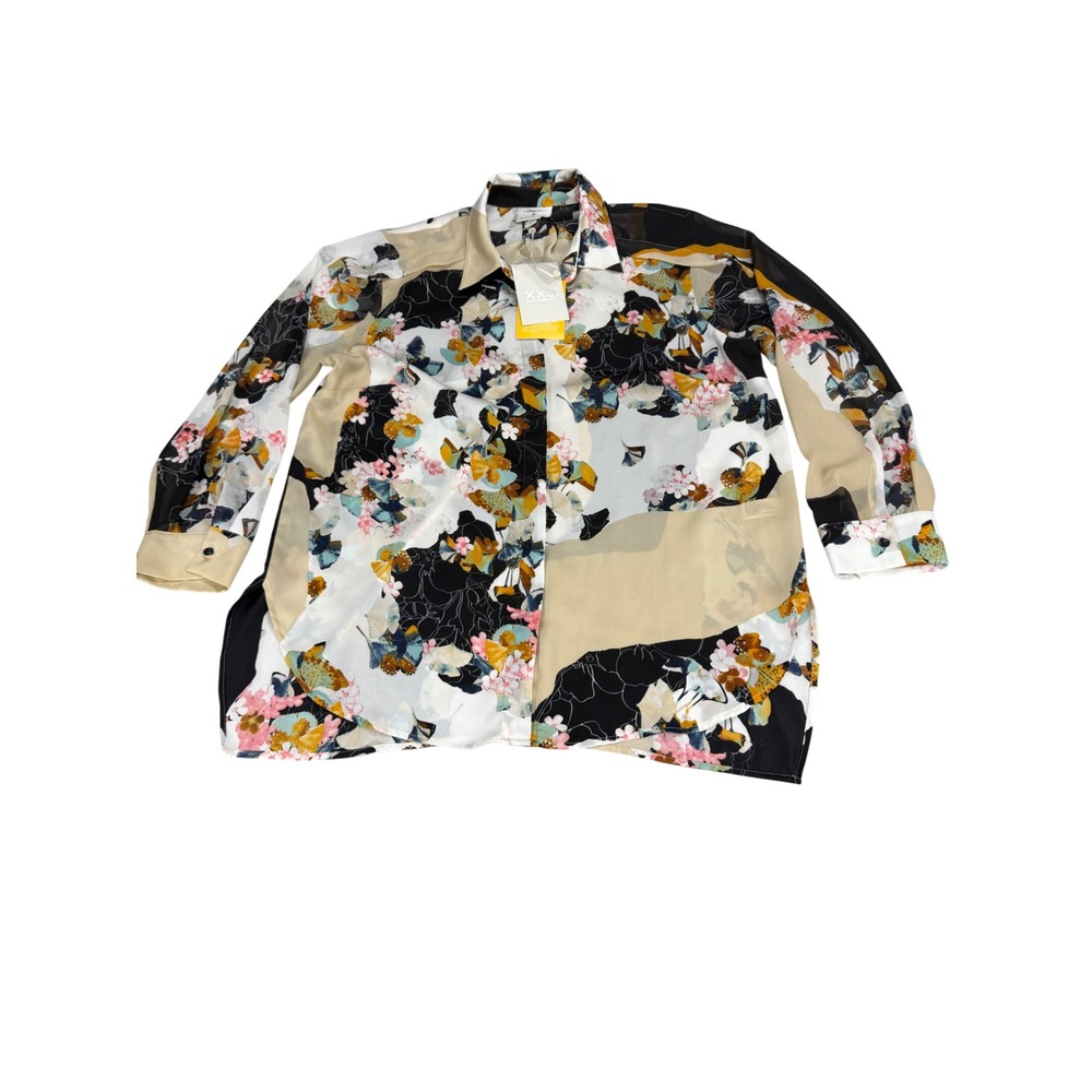 3.1 Phillip Lim Target 20th Anniversary Floral Mixed Media Blouse 1X NEW